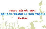 Bài 2.24 trang 42 SGK Toán 6 tập 1 Kết nối tri thức